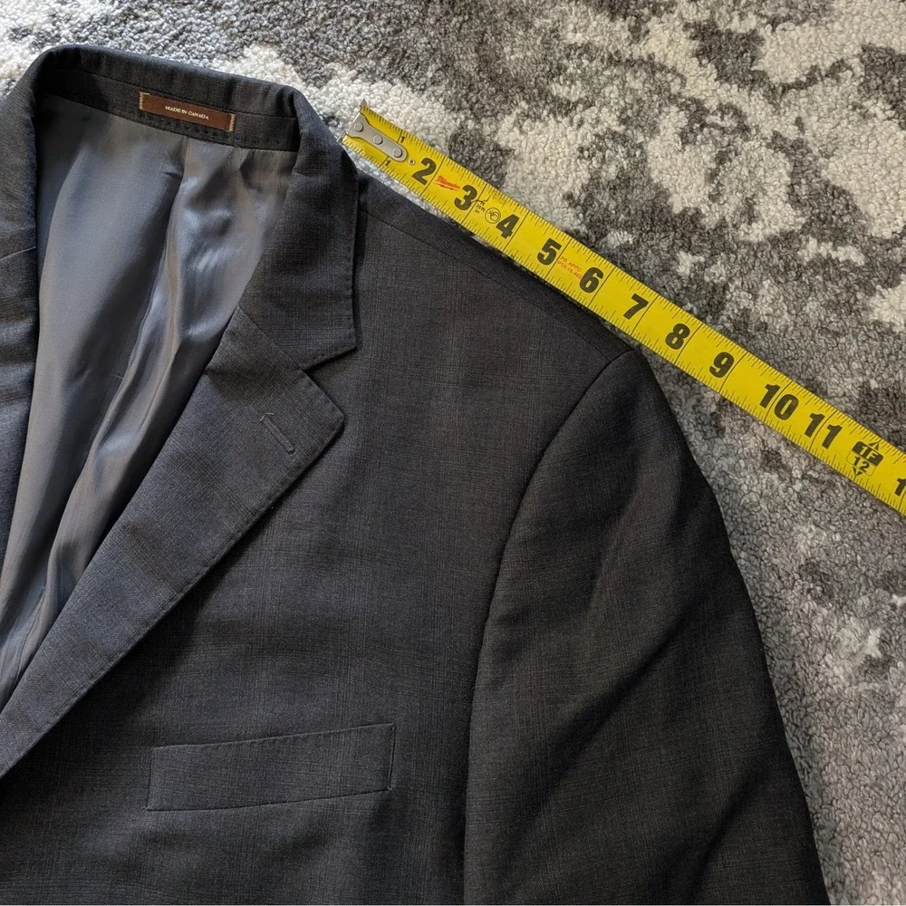 Peter Millar Mens Charcoal Gray 2 Button Double Vent Blazer Jacket 46R - Picture 6 of 12